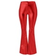 thumbnail image 3 of Womens Plus Size Pants Shiny Metallic Flared High Waisted Stretchy Bottom Wide Leg Trousers Loose Casual Leggings for Women RD1 S, 3 of 4