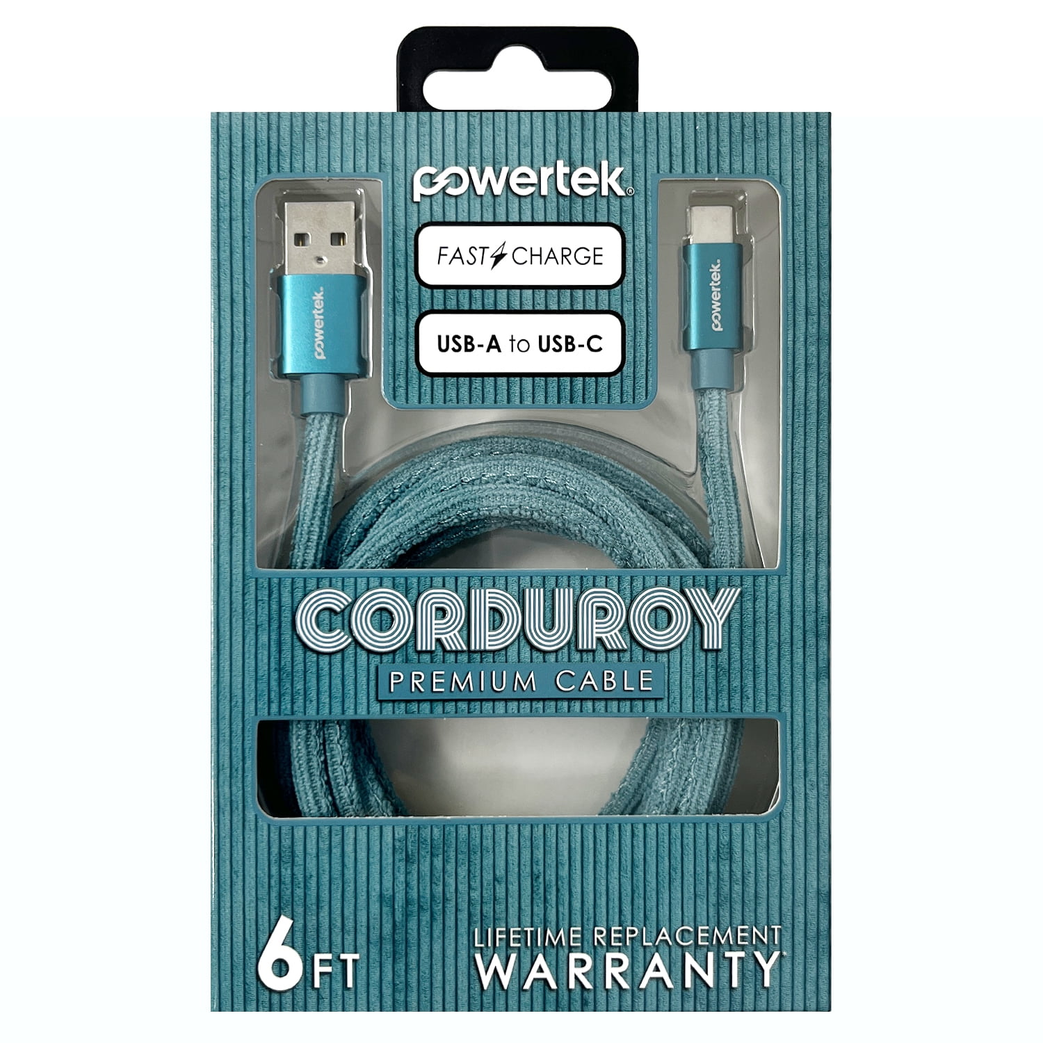 Liquipel Powertek Corduroy USB-A to USB-C - Green