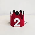 thumbnail image 4 of Red Crown First Birthday Felt Hat With Number 9 Decoration, Soft Felt Material - For Toddlers First Birthday Party, Photo Prop, Party Decor, Celebration Accessory - For 1St, 4 of 7
