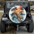 thumbnail image 2 of Lotusprinthandmade Turtle Retro Summer Spare Tire Cover Without Backup Camera Hole, Turtle Tire Cover, 2 of 8