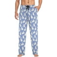 thumbnail image 3 of White Rabbits Bunny On Blue Mens Pajama Pants Sleepwear Lounge Men's Pajama Bottoms Gift for Family Friends, 3 of 6