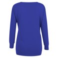 thumbnail image 3 of Spring Tops for Women 2025 Viikei Fall Winter Tops Clearance,Womens Tops Dressy Casual,Oversized Tshirts for Women Solid Workout Sweatshirts Basic Long Sleeve Shirt Classic V-Neck Tops Blue XL, 3 of 4