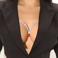 thumbnail image 3 of Chest Chain Water Drop-shaped Rhinestones Jewelry Shining Plated Support Bra Chain for Club, 3 of 8