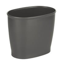 mDesign Plastic 2.25 Gallon Slim Trash Can Garbage Wastebasket Bin, Dark Gray