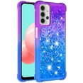 thumbnail image 3 of case for Samsung Galaxy A32 5G（Not 4G） Women Case,Creativity Clear Gradient Quicksand Glitter Flowing Liquid Floating TPU Case Bling Diamond Sparkle Cover for Samsung Galaxy A32 5G JB Purple Navy, 3 of 14