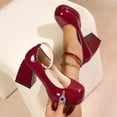thumbnail image 2 of Xfvqtps Womens Mary Jane Block Heel Sandals Ankle Strap Chunky High Heel Comfortable Outdoor Casual Summer Heeled Shoes, 2 of 9
