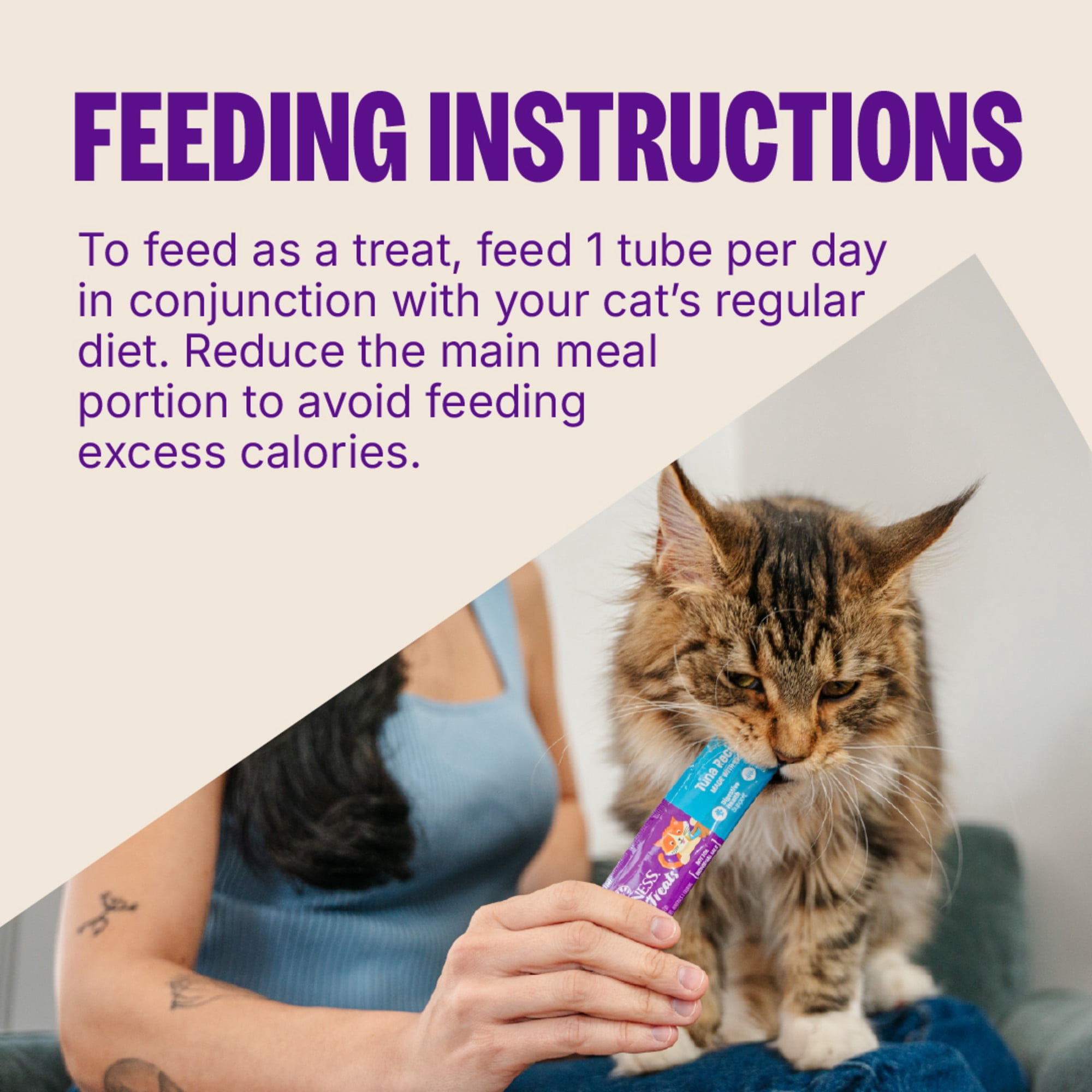 Wellness Lickable Soft Puree Cat Treats, All Lifestages, Kitten to Senior, Natural, Grain Free, Tuna Flavor, 0.4 oz, Pack of 6 Tubes