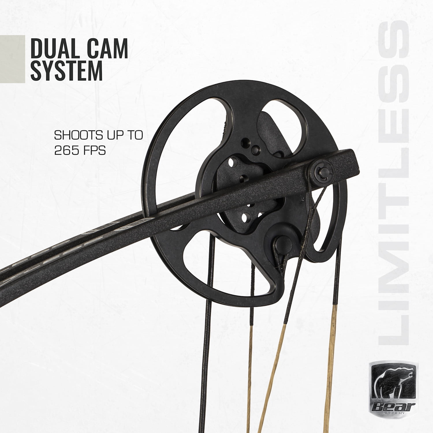 Bear Limitless Dual Cam Compound Bow - Includes Quiver, Sight and Rest