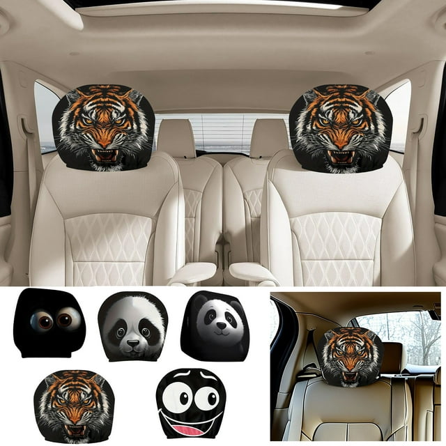 Fufafayo under $5 Car Headrest Cover, Universal Headrest Protector, Stretchy Seat Cover, Vehicle Interior Accessory, Automotive Decor Cover, Travel Comfort Accessory, Car Protection Cover