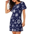 thumbnail image 2 of Fotbe Snowflakes2 Bata de Dormir para Mujer con Estampado, Camisón de Algodón de Manga Corta, Ropa de Dormir Casual, 2 of 6