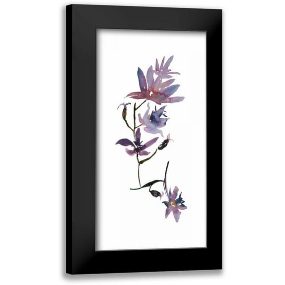 Mosley, Kiana 9x14 Black Modern Framed Museum Art Print Titled - Floral Watercolor IV