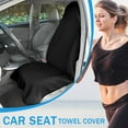 thumbnail image 2 of Sweat Towel Car Seat Cover Protector Front Seats for Gym Workout, Running, Swimming, Beach and Hiking, 55x33in Waterproof Universal Seat Cover for Car, Truck, Van & SUV (Black), 2 of 7