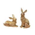 thumbnail image 4 of 2pcs Rabbits Statue Bunny Pareja Decoración de resina Conjunto de decoración de resina Cute Estatuas de animales de jardín ESCULTURA para BODA DEL oro, 4 of 8