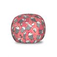 thumbnail image 1 of Bird Storage Toy Bag Chair, Doodle Zentangle Drawn Pigeon Like Repeated Animals Geometric Art, Stuffed Animal Organizer Washable Bag, Large Size, Coral White Charcoal Grey, by Ambesonne, 1 of 3