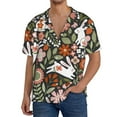 thumbnail image 3 of Wukai Rabbits on Floral Men's Casual Short-Sleeve Button Down Shirt - Lightweight Summer Dress Shirt for Daily Wear-XX-Large, 3 of 7