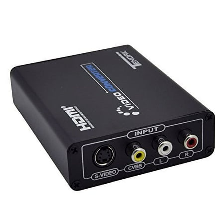 Tendak 3RCA AV CVBS Composite & S-Video R/L Audio to HDMI Converter Adapter Upscaler Support 720P/1080P with 3RCA S-Video Cable for DVD VCR PS2 PS3 Xbox