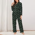 thumbnail image 2 of Gukieu Monster Cartoons Print Women's Long Sleeve Pajama Set, Button Top Elastic Pocket Pajama Pants Two Piece Set Home Wear-XX-Large, 2 of 7