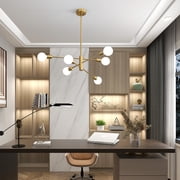Deyidn 6-Light Gold Sputnik Chandelier
