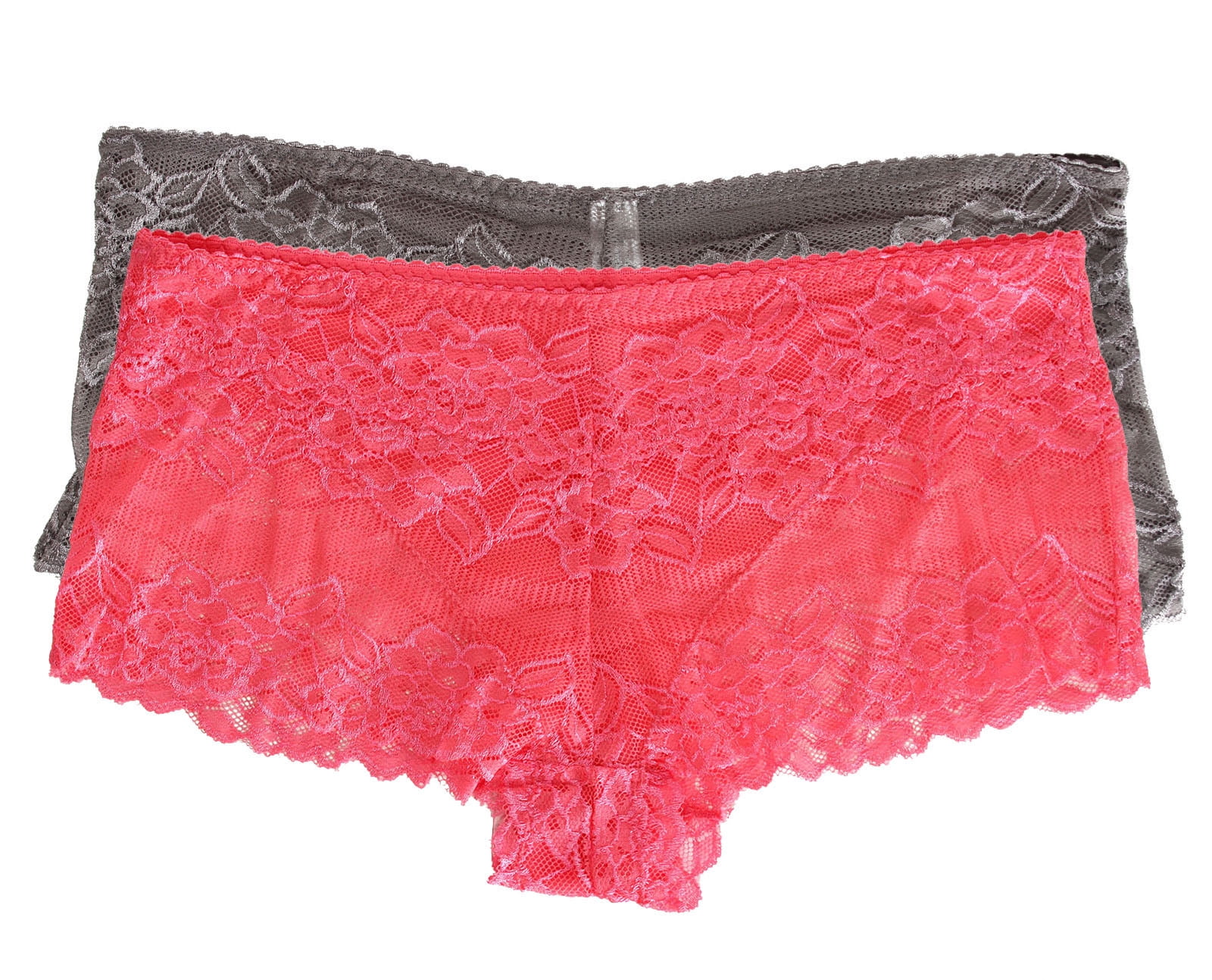 BASILICA 2 Pack Sexy FullFigure Sheer Mesh Stretch Lace Hipster