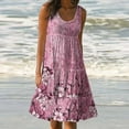thumbnail image 2 of Drses Women's Summer Dresses Sleeveless Beach Dresses Loose Plain Printing Plus Size Swing Sundress, 2 of 5