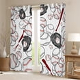 thumbnail image 2 of Homewish Gamer Baseball Black Out Curtains for Children Kids Teens,Ball Gaming Curtains Pack of 2 (42x63 Each),Sport Theme Bedroom Curtains,Lightweight Room Decor, 2 of 6