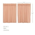 thumbnail image 2 of VHC Brands Sawyer Mill Red Kitchen Curtain Set 2 Lined Tiers Farmhouse Country 36 Inch Cotton Vintage Stripes, 2 of 7