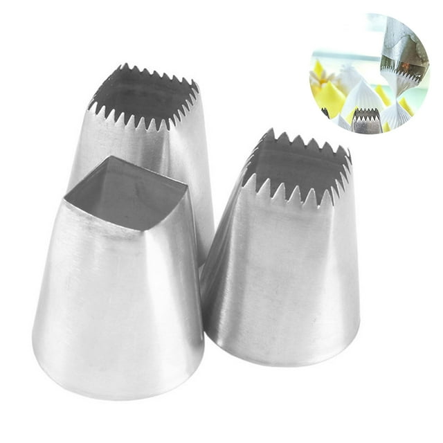 Boquillas Cuadradas Para Pasteles De 3 Uds, Boquillas Decorativas Para Pasteles De Acero Inoxidable, Herramientas Para Hornear Yuarrent HA029744-00