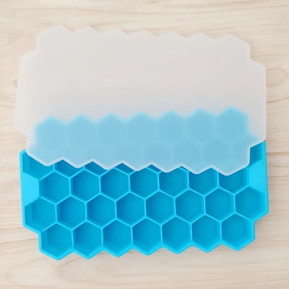 37‑Cavity Honeycomb Silicone Ice Cube Tray, Hexagonal DIY Ice Mold, Reusable Ice Box for Ice Cubes & Ice Cream, Kitchen Freezer Ice Maker 1pcs