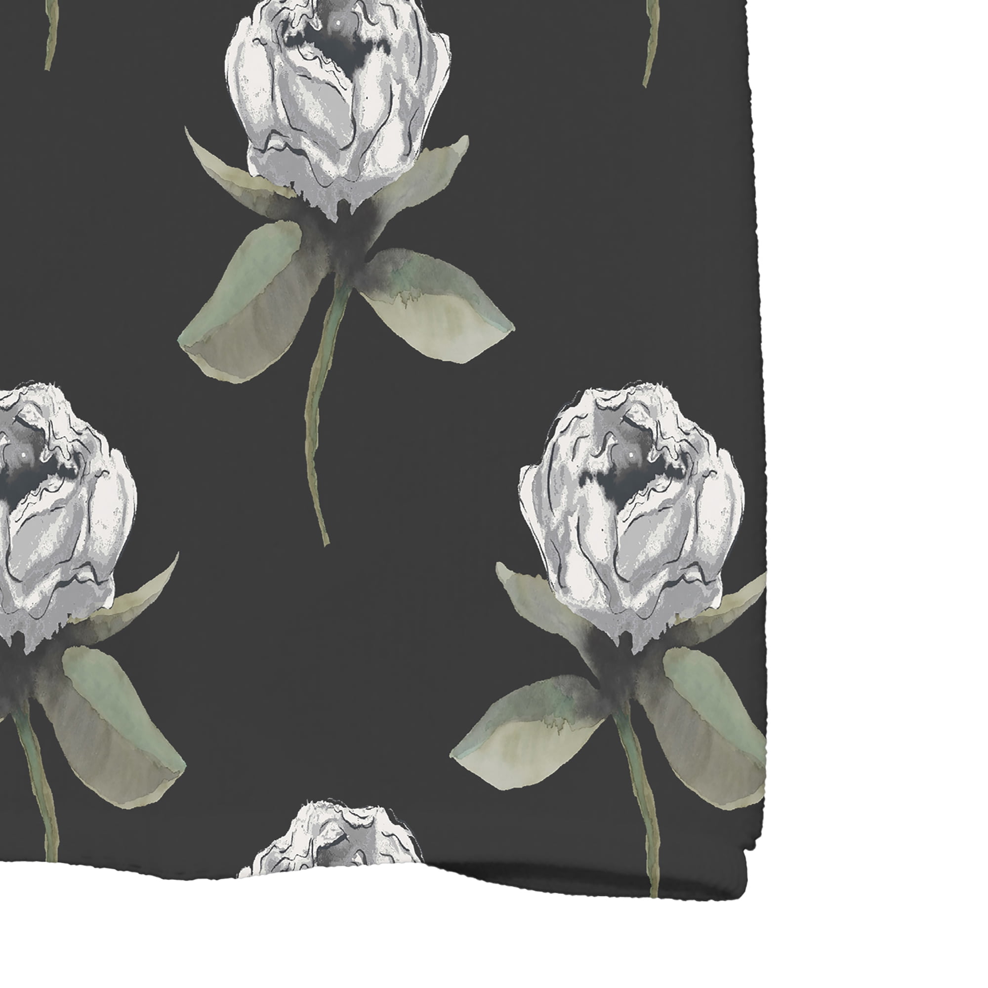 Floral Bunch 16 x 25 Inch Black Floral Print Kitchen Towel