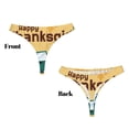 thumbnail image 3 of Balery Happy Thanksgiving Day Tangas de Algodón para Mujer con Estampado – Ropa Interior Sexy, Transpirable, G-string-X-Small, 3 of 6