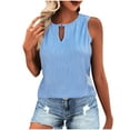 thumbnail image 1 of Birdeem Camisoles Sans Manches Aguichant pour Femmes, Col Rond, Tube Ajouré Plissé, Blouse, 1 of 10