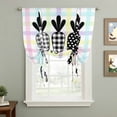 thumbnail image 2 of Happy Easter Balloon Curtains for Bedroom/Front Door/Bathroom, Black and White Carrots Colorful Plaid Tie Up Curtains 63 Inch Length Light Filtering Kitchen Curtains Shades for Windows 46"x63", 2 of 8