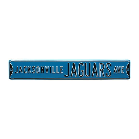 Teal Jacksonville Jaguars Ave 6" x 36" Steel Street Sign