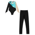 thumbnail image 4 of TiaoBug Gymnastics Leotards for Girls Dance Tumbling Outfit Athletic Dancewear Unitard Tracksuit Blue Green 16, 4 of 5