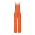 thumbnail image 6 of Summer Fashion Plus Size Jumpsuits for Women Petite Printed Jumpsuit Casual Button Pocket Sleeveless Wide Leg Trousers, 6 of 9
