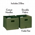 thumbnail image 4 of RiverRidge Kids 2 Piece Fabric Collapsible Storage Cube Organizers with Handles for Playroom Organization - Olive, 4 of 10