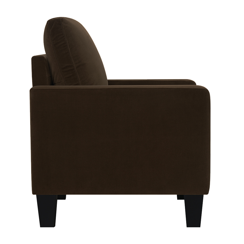 Ally Polyester Mid-Century Modern Armchair, Brown