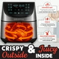 thumbnail image 6 of (Open Box) Gourmia 8 Qt Digital Air Fryer with 12-One Touch Presets, Stainless Steel, Black, 13 in, New, 6 of 9
