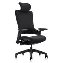 CLATINA Ergonomic High Swivel Executive Chair with Adjustable Height Head 3D Arm Rest Lumbar Support and Upholstered Back for Home Office Black