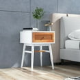 thumbnail image 2 of Costway Nightstand Modern Bedside End Table with Storage Drawer & Solid Wood Legs White, 2 of 9