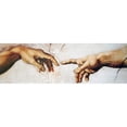 thumbnail image 2 of Michelangelo 24x10 Black Modern Framed Museum Art Print Titled - Creation Of Adam Detail, 2 of 4