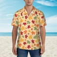 thumbnail image 2 of Pofeuu Autumn Maple Leaves Print Hawaiian Shirt for Men Sleeves Casual Button Down Summer Beach Dress Shirts T-Shirts,X-Large, 2 of 7