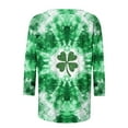 thumbnail image 4 of Ohufall St Patricks Day Shirt for Women 3/4 Sleeve Plus Size Crew Neck Shamrocks Print Tunic Loose T-Shirts Casual Comfort Fashion Pullover Graphic Tees, Green S-5XL, 4 of 4