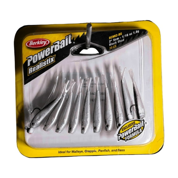 Berkley PowerBait Power Minnow Fishing Bait, Black Shad, 2in | 5cm