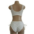 thumbnail image 5 of SAYFUT Women Two Piece Bikini Set Lace Up Front Top High Waist Tie Side Bottom Lace Swimwear Swimsuit, 5 of 7