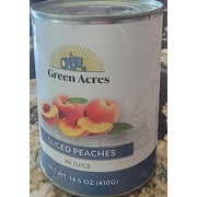 Green Acres Canned Sliced Peaches in Pear Juice, No Sugar Added, 14.5 Ounce (Pack of 12) | USA Grown