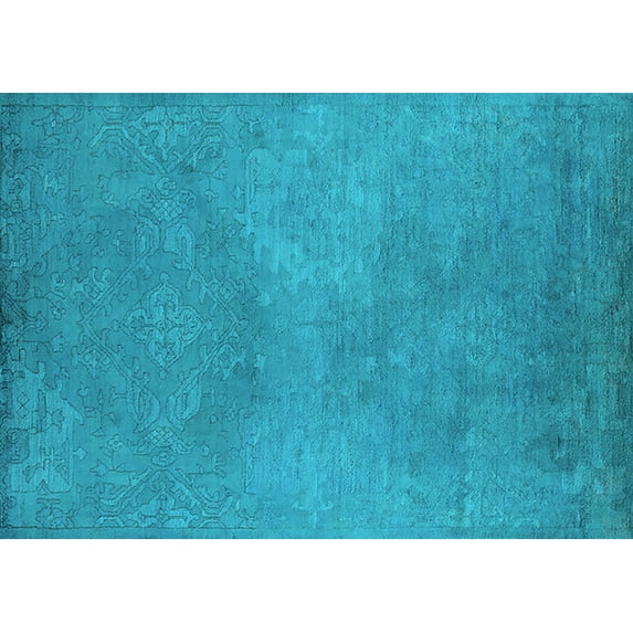 Ahgly Company Indoor Rectangle Oriental Light Blue Industrial Area Rugs, 8' x 12'