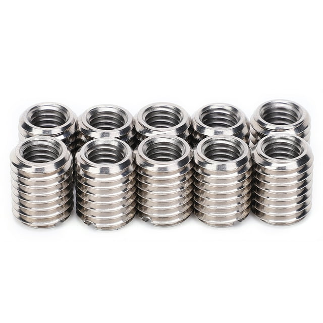 LHCER Écrou de Réparation, Insert en Acier Inoxydable, 10 Pcs Réducteur de Filetage, Manchon de Réparation en Acier Inoxydable, Vis de Fixation