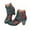 Green, variant on Dress Boots for Women Vintage Roman Pointed Toe High Heels Ankle Booties with Side Zipper