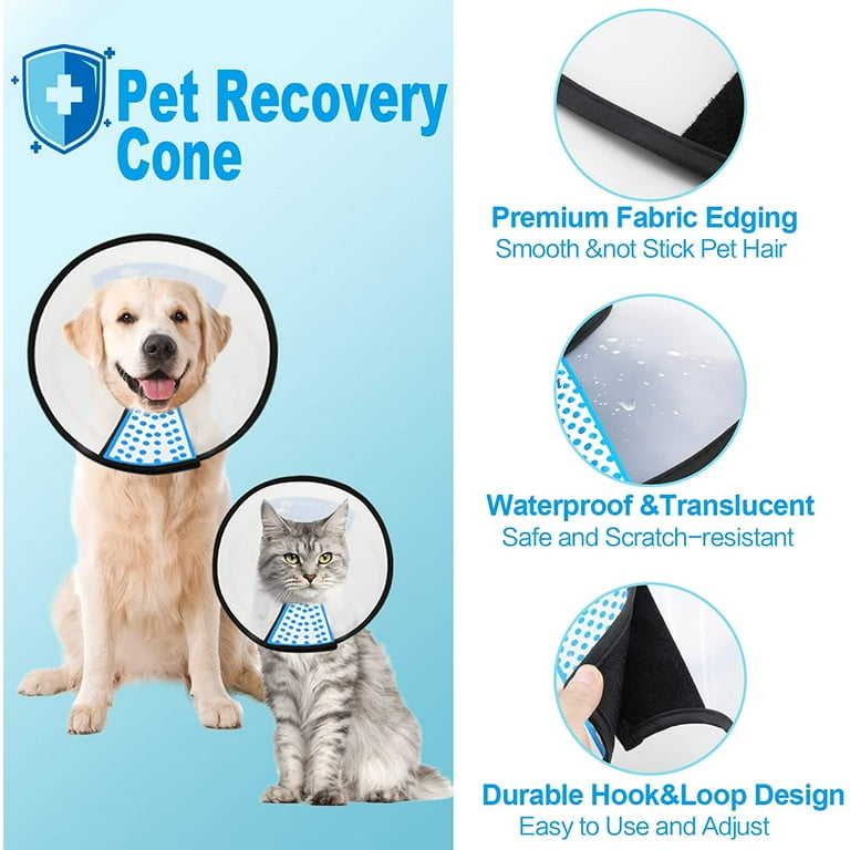 Supet Dog Cone Adjustable Pet Cone Pet Recovery Collar Comfy Pet Cone  Collar Protective Collar for After Surgery Anti-Bite Lick Wound Healing  Safety Practical Plastic E-Collar 